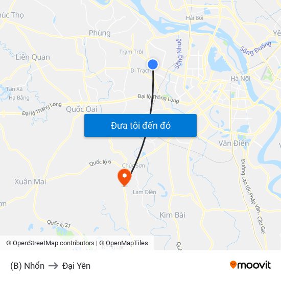 (B) Nhổn to Đại Yên map