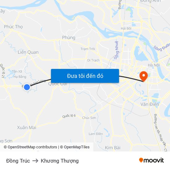 Đồng Trúc to Khương Thượng map