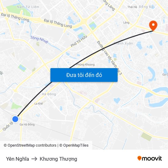 Yên Nghĩa to Khương Thượng map