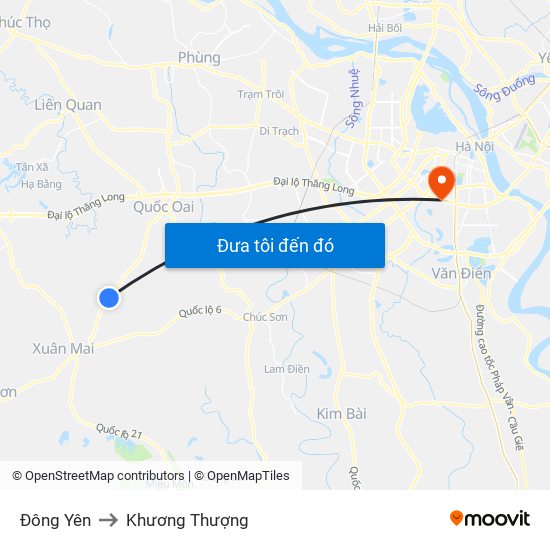 Đông Yên to Khương Thượng map