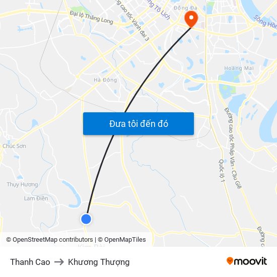 Thanh Cao to Khương Thượng map