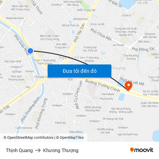 Thịnh Quang to Khương Thượng map