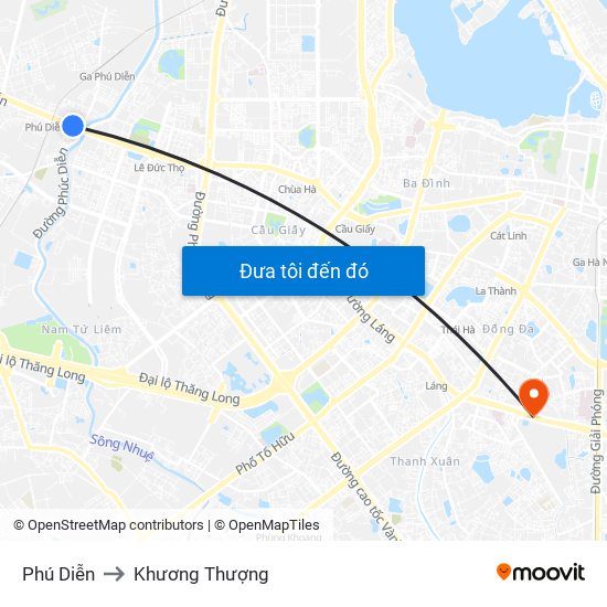 Phú Diễn to Khương Thượng map