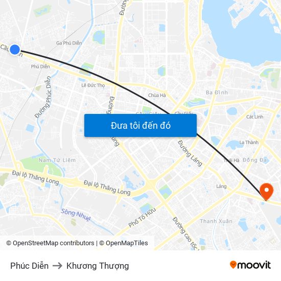 Phúc Diễn to Khương Thượng map