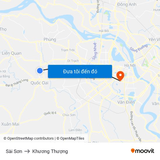 Sài Sơn to Khương Thượng map