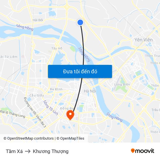 Tầm Xá to Khương Thượng map