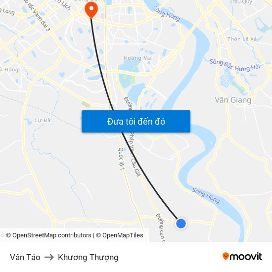 Vân Tảo to Khương Thượng map