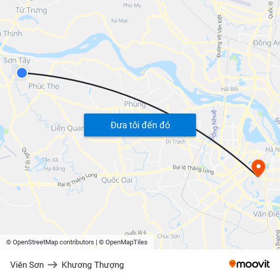 Viên Sơn to Khương Thượng map