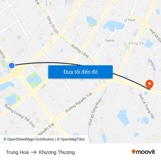 Trung Hoà to Khương Thượng map