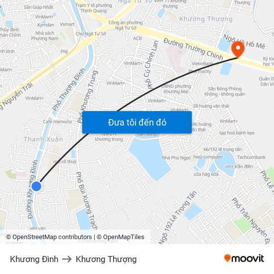 Khương Đình to Khương Thượng map