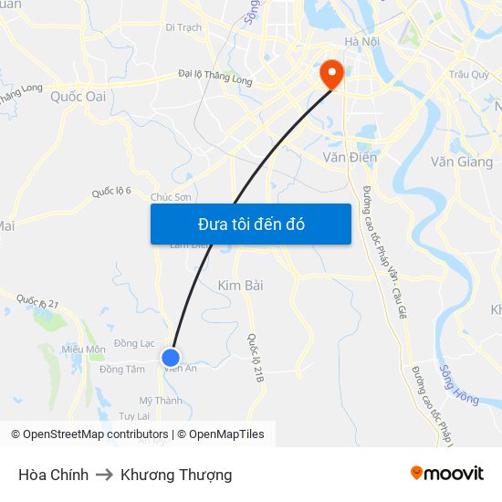 Hòa Chính to Khương Thượng map