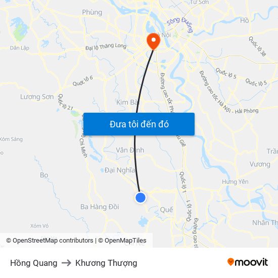 Hồng Quang to Khương Thượng map