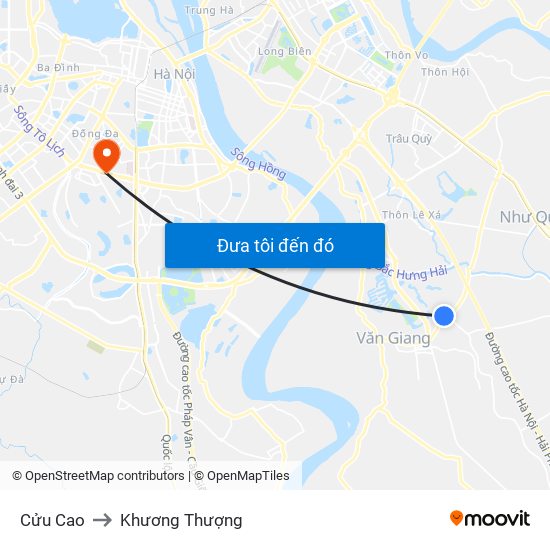 Cửu Cao to Khương Thượng map