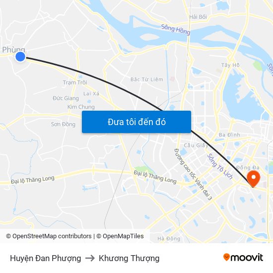 Huyện Đan Phượng to Khương Thượng map