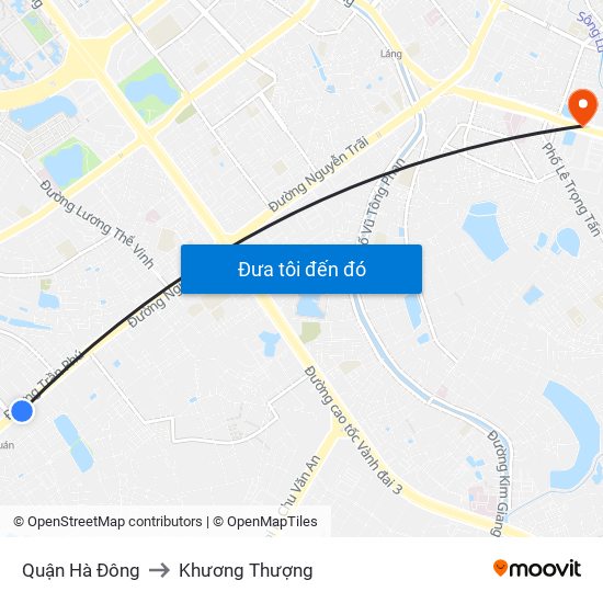 Quận Hà Đông to Khương Thượng map