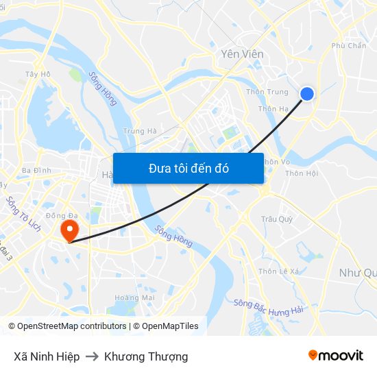 Xã Ninh Hiệp to Khương Thượng map