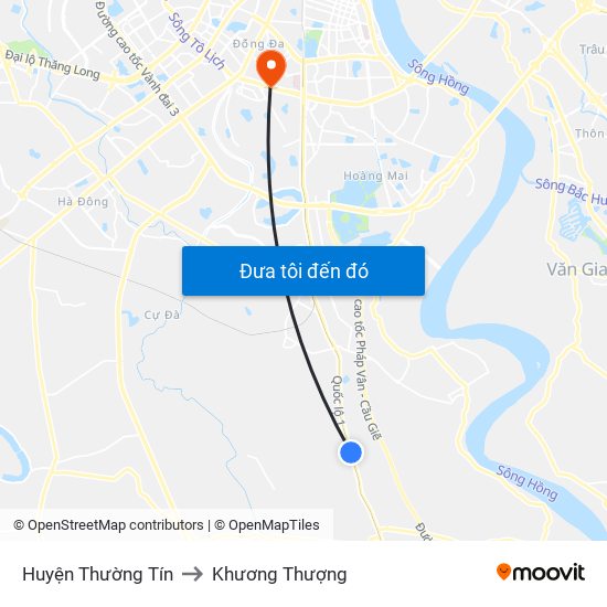 Huyện Thường Tín to Khương Thượng map