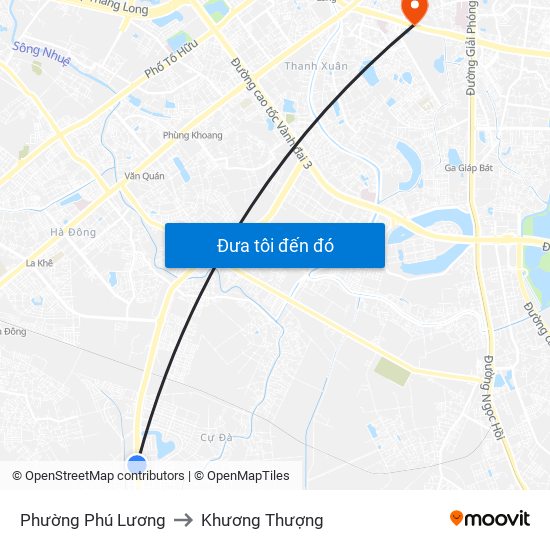 Phường Phú Lương to Khương Thượng map