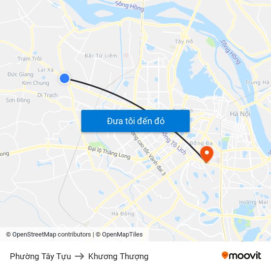 Phường Tây Tựu to Khương Thượng map