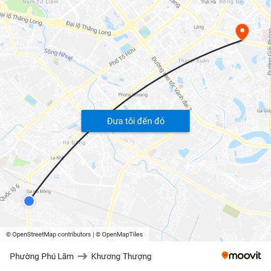 Phường Phú Lãm to Khương Thượng map