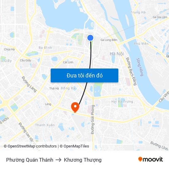 Phường Quán Thánh to Khương Thượng map