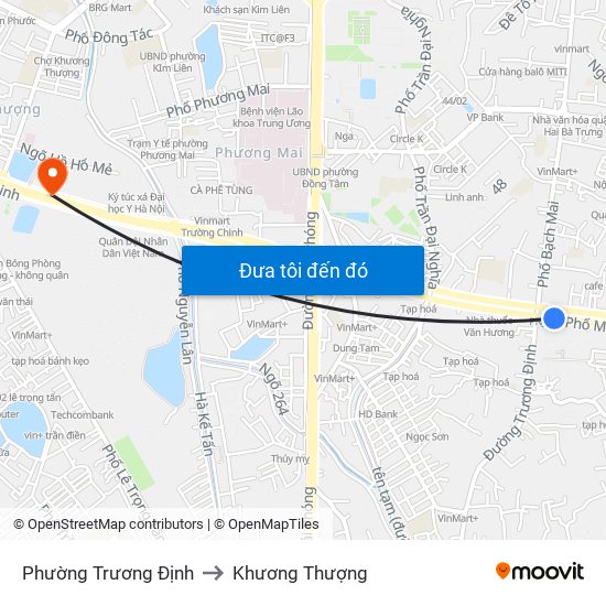 Phường Trương Định to Khương Thượng map