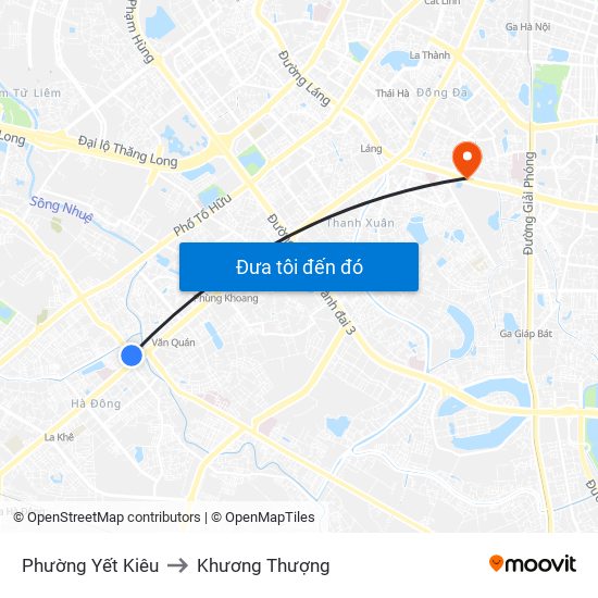 Phường Yết Kiêu to Khương Thượng map