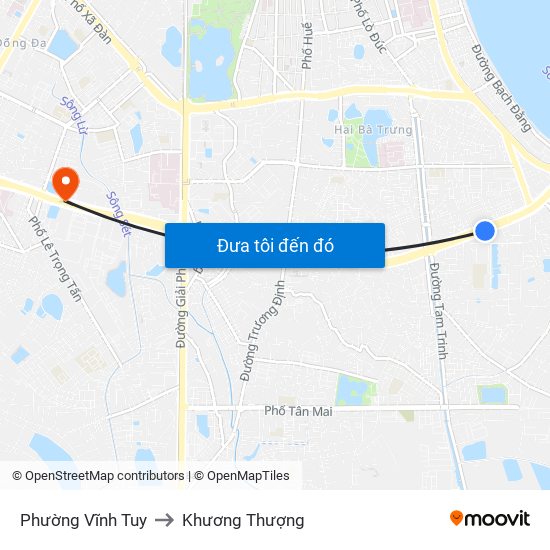 Phường Vĩnh Tuy to Khương Thượng map