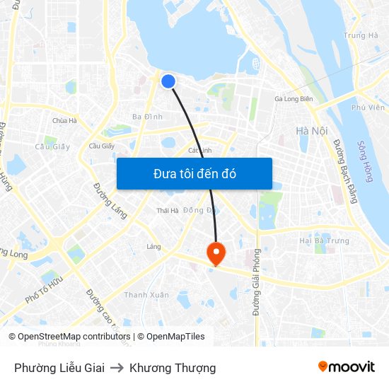 Phường Liễu Giai to Khương Thượng map