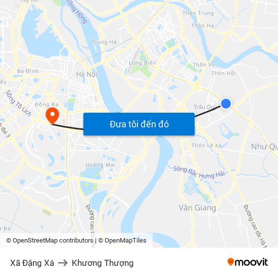 Xã Đặng Xá to Khương Thượng map