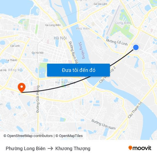 Phường Long Biên to Khương Thượng map