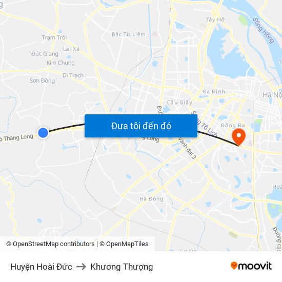 Huyện Hoài Đức to Khương Thượng map