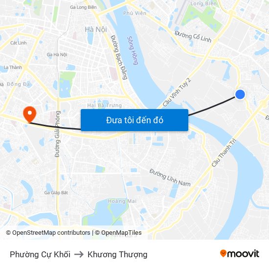 Phường Cự Khối to Khương Thượng map