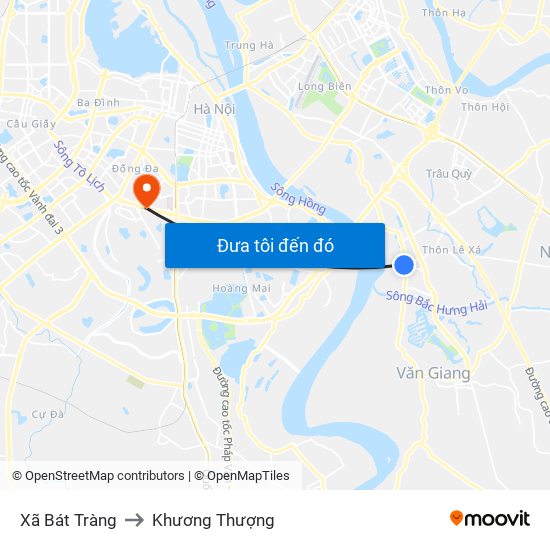 Xã Bát Tràng to Khương Thượng map