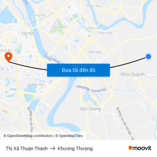 Thị Xã Thuận Thành to Khương Thượng map