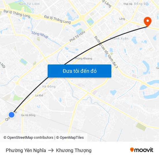 Phường Yên Nghĩa to Khương Thượng map