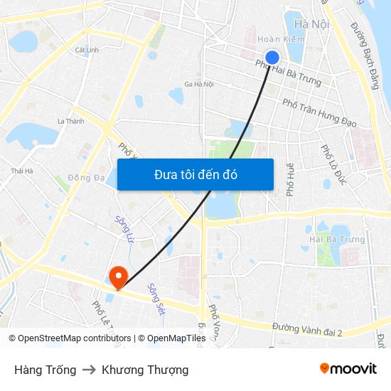 Hàng Trống to Khương Thượng map