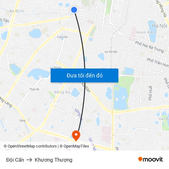 Đội Cấn to Khương Thượng map