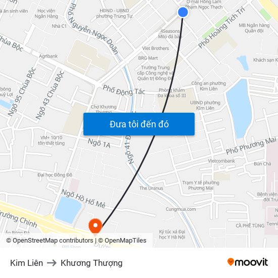 Kim Liên to Khương Thượng map