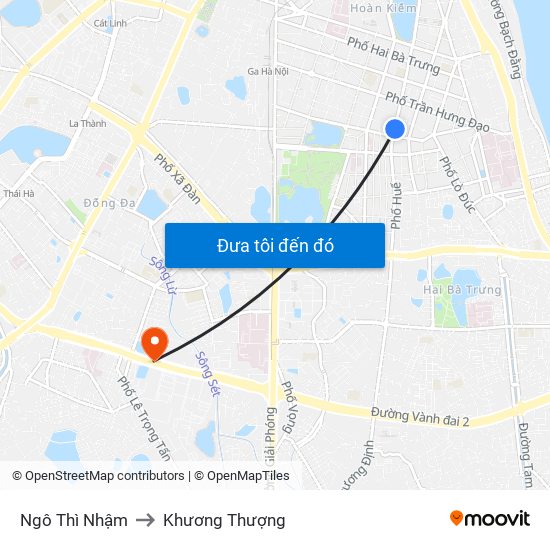 Ngô Thì Nhậm to Khương Thượng map