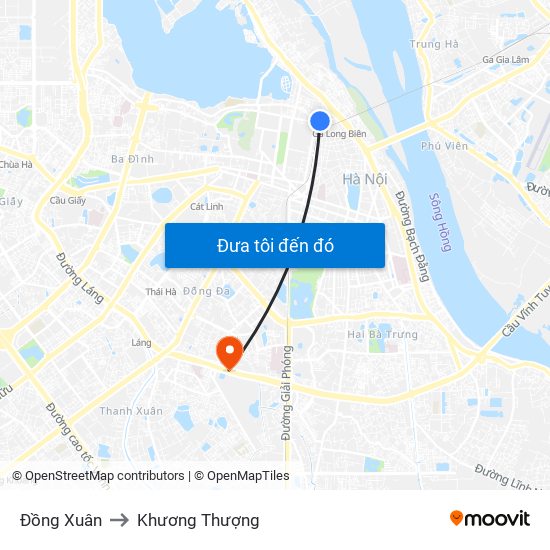 Đồng Xuân to Khương Thượng map