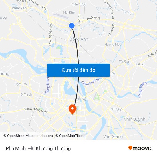 Phú Minh to Khương Thượng map