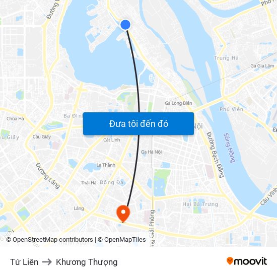 Tứ Liên to Khương Thượng map