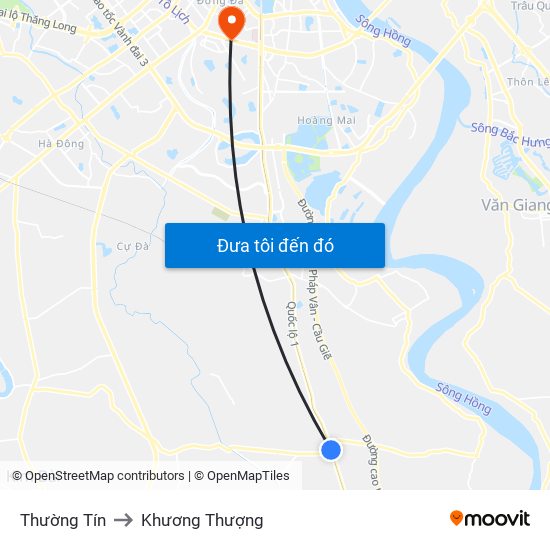 Thường Tín to Khương Thượng map