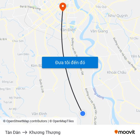 Tân Dân to Khương Thượng map