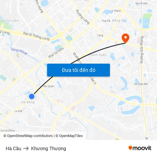 Hà Cầu to Khương Thượng map