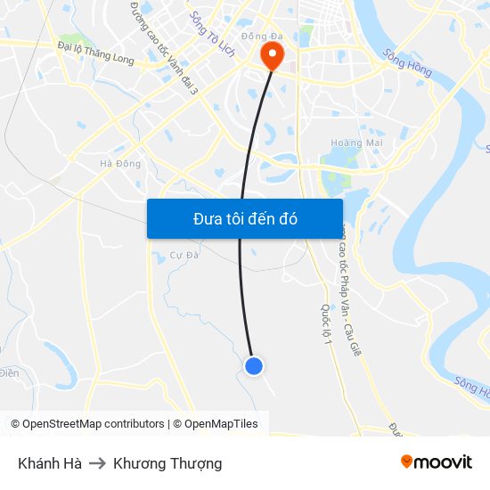 Khánh Hà to Khương Thượng map
