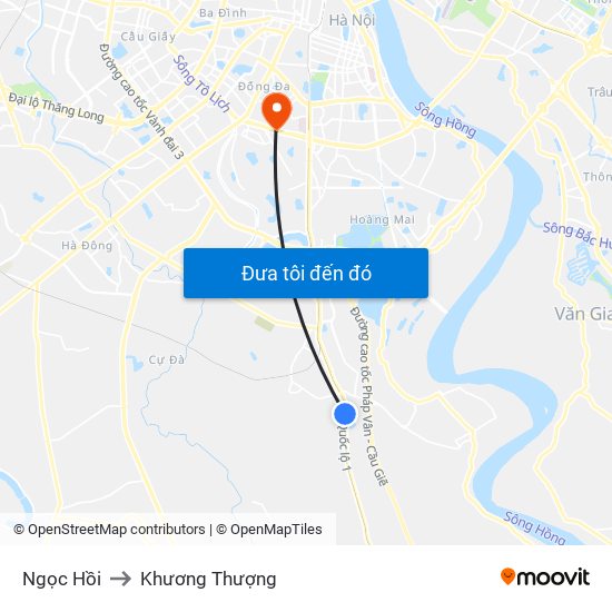 Ngọc Hồi to Khương Thượng map