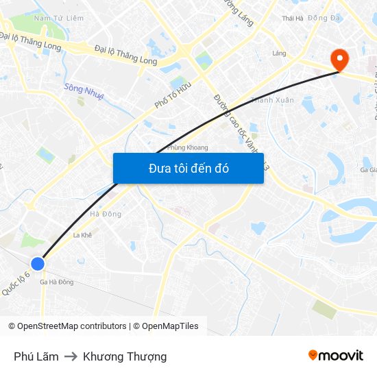 Phú Lãm to Khương Thượng map