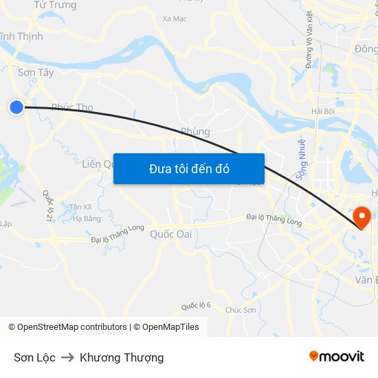 Sơn Lộc to Khương Thượng map